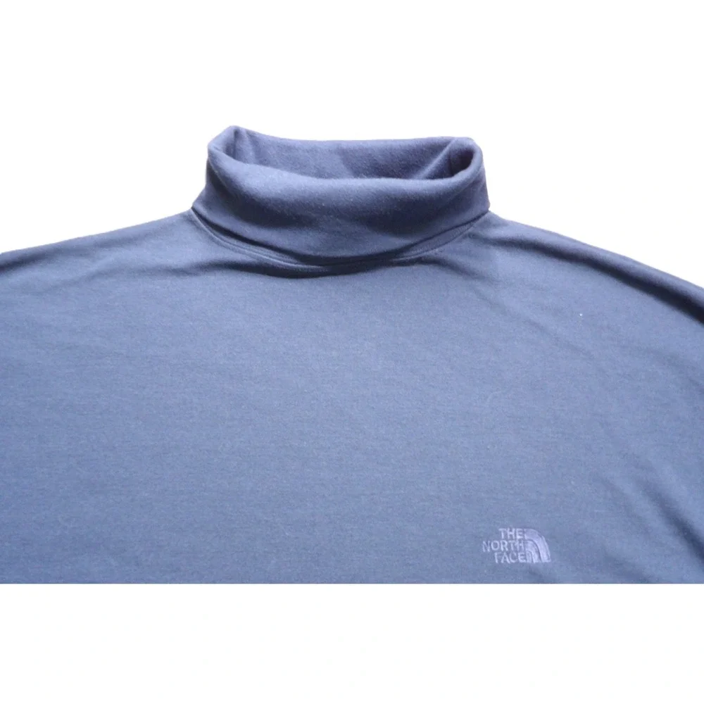 VTG 90s The North Face Turtleneck Base Layer Shirt XL Navy Blue Polyester USA LS